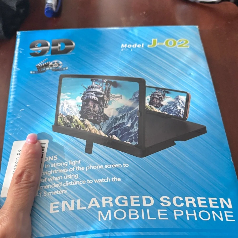 9D Enlarged Screen Mobile Phone Holder - Black